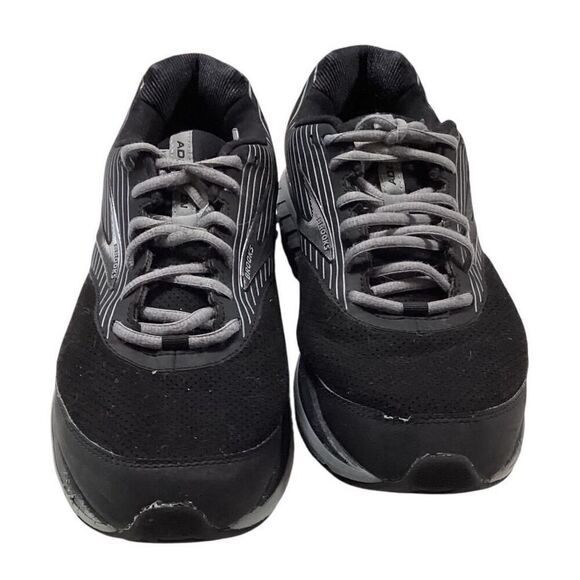 Brooks Walking Shoes Men 12 Black Gray Addiction Walker Suede Lace Up
